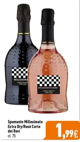 Spumante Millesimato Extra Dry/Rose Corte dei Rovi 75 cl