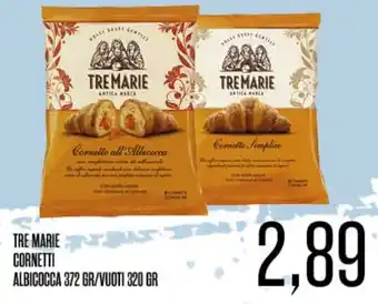 Tre Marie Cornetti Albicocca 372 gr/Vuoti 320 gr