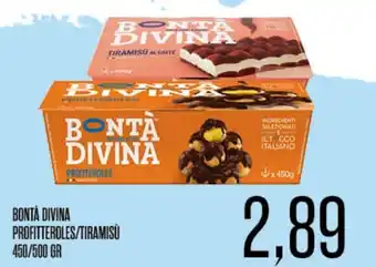 Supermercati Pasquale Prisco Bontà Divina Profiteroles/Tiramisù 450/500 gr offerta