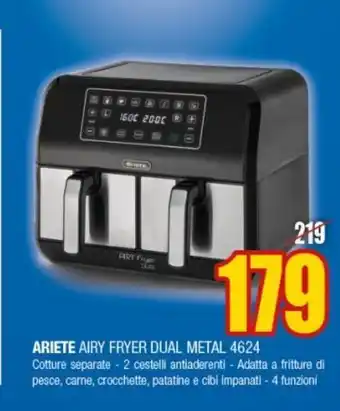 Ariete airy fryer dual metal 4624