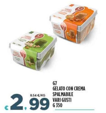 Deco Supermercati G7 Gelato con Crema Spalmabile vari gusti g 350 offerta
