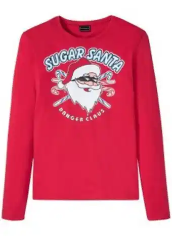 Bonprix Maglia a maniche lunghe con motivo natalizio, slim fit offerta