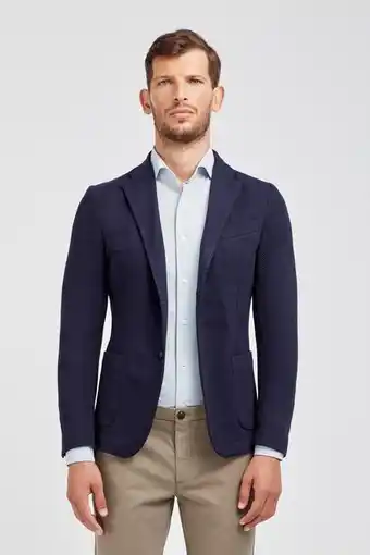 Giacca uomo 2 bottoni in jersey blu