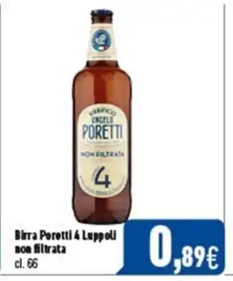 C+C Italmarket Birra Poretti 4 Luppoli non Filtrata 66 cl. offerta
