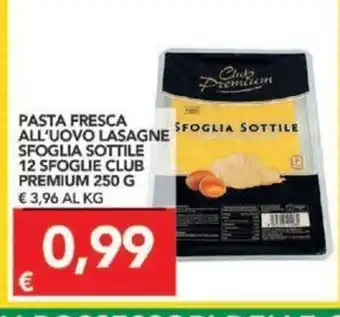 TuoDi Pasta Fresca All'Uovo Lasagne Sfoglia Sottile 12 Sfoglie Club Premium 250 g offerta