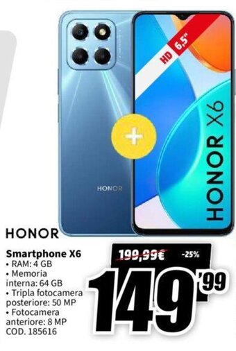 MediaWorld Honor Smartphone X6 offerta