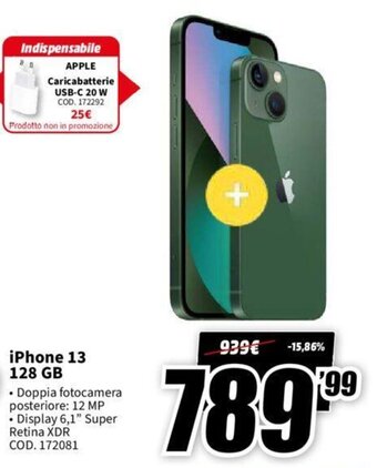 MediaWorld Apple iPhone 13 128 GB offerta