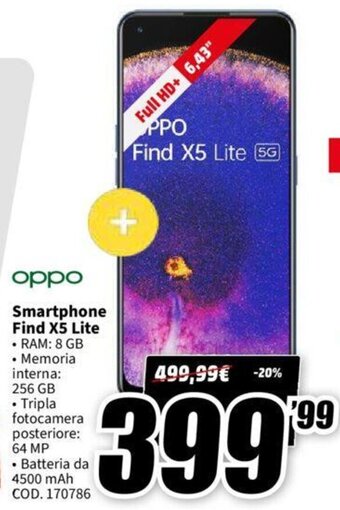 MediaWorld Oppo Smartphone Find X5 Lite offerta