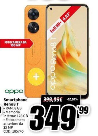 MediaWorld oppo Smartphone Reno8 T offerta
