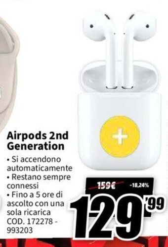 MediaWorld Airpods 2nd Generation offerta
