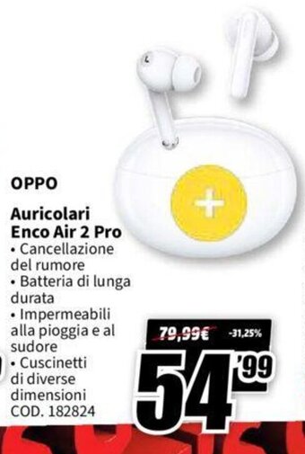 MediaWorld oppo Auricolari Enco Air 2 Pro offerta