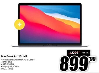 MediaWorld MacBook Air 13"M1 offerta