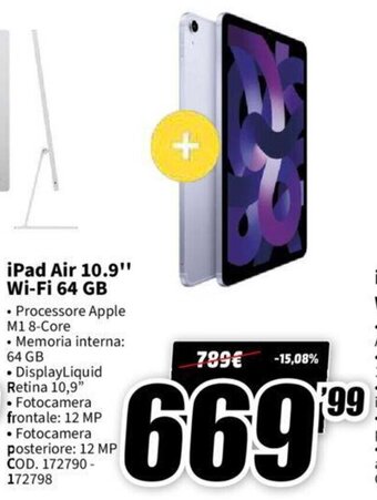 MediaWorld iPad Air 10.9" Wi-Fi 64 GB offerta