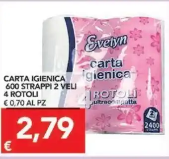 TuoDi Carta Igienica 600 Strappi 2 Veli 4 Rotoli offerta