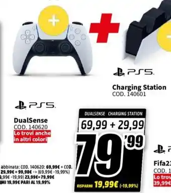 MediaWorld PS5 DualSense + PS5 Charging Station offerta