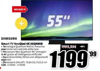 MediaWorld Samsung Smart TV NeoQled 4K 55QN90B offerta