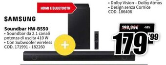 MediaWorld Samsung Soundbar HW-B550 offerta