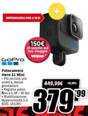 MediaWorld GoPro Fotocamera Hero 11 Mini offerta