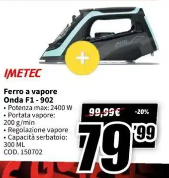 MediaWorld Imetec Ferro a vapore Onda F1 - 902 offerta