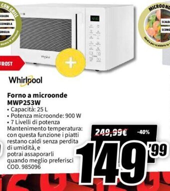 MediaWorld Whirlpool Forno a microonde MWP253W offerta