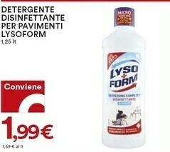 Coop Lysoform Detergente Disinfettante Per Pavimenti offerta