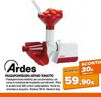 GRANCASA Ardes Passapomodoro Ar7480 Tomatto offerta