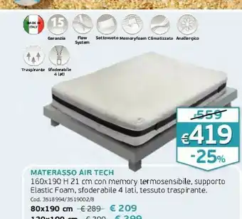 GRANCASA Materasso Air Tech offerta