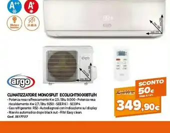 Argo Climatizzatore Ecolight9000btu/h 3517737