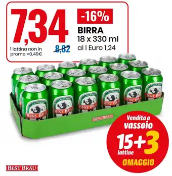 Eurospin Best Bräu Birra 18 x 330 ml offerta