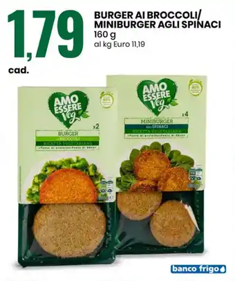 Eurospin Burger Ai Broccoli/Miniburger Agli Spinaci 160 g offerta