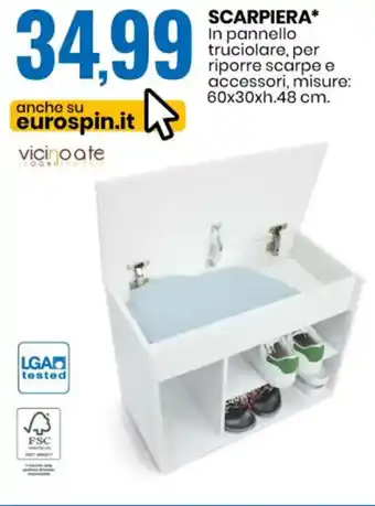 Eurospin Scarpiera 60x30xh.48 cm offerta