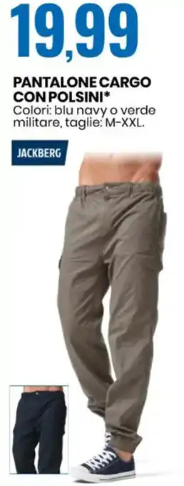 Eurospin Jackberg Pantalone Cargo con Polsini M-XXL offerta