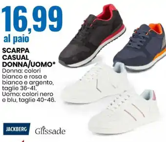 Eurospin Jackberg/Glissade Scarpa Casual donna/uomo, taglie: 40-46 offerta