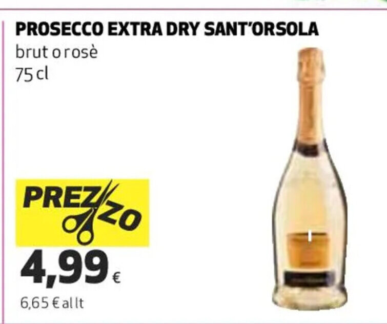 Prosecco Extra Dry Sant' Orsola brut o rosè 75 cl offerta di Coop