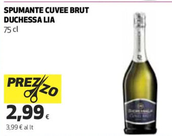 Coop Spumante Cuvee Brut Duchessa Lia 75 cl offerta
