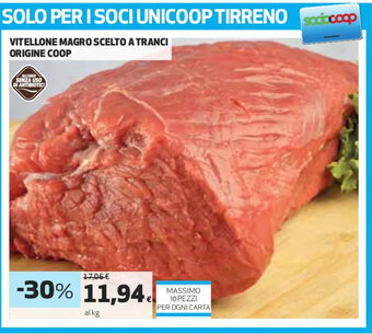 Coop Vitellone Magro Scelto A Tranci Origine Coop offerta