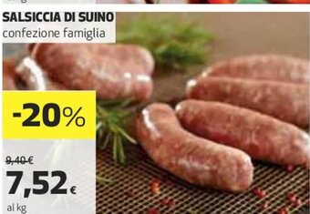 Coop Salsiccia Di Suino confezione famiglia offerta