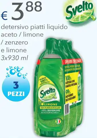Acqua & Sapone Svelto detersivo piatti liquido 3x930 ml offerta