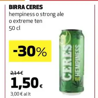 Coop Birra Ceres hempiness o strong ale 50 cl offerta