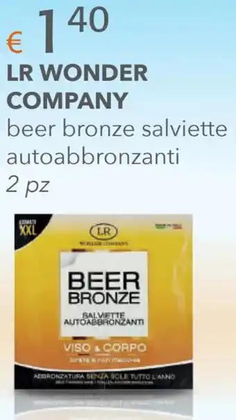 Acqua & Sapone LR Wonder Company beer bronze salviette autoabbronzanti 2 pz offerta