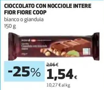 Coop Cioccolato Con Nocciole Intere Fior Fiore Coop 150 g offerta