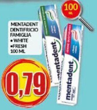 Risparmio Casa Mentadent Dentifricio famiglia white/fresh 100 ml offerta