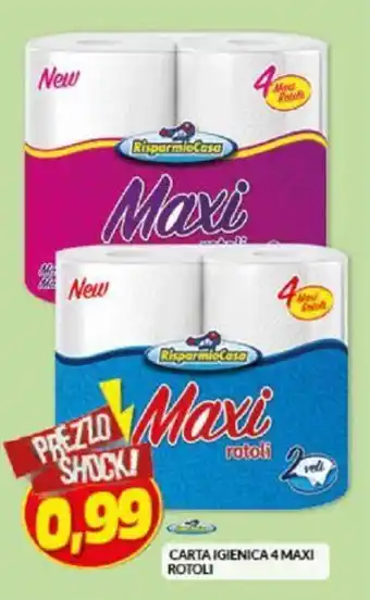 Risparmio Casa Carta Igienica 4 maxi rotoli offerta