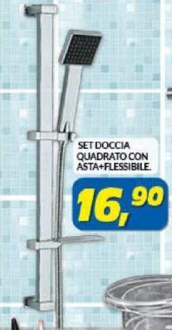 Risparmio Casa Set Doccia Quadrato con Asta+Flessibile offerta
