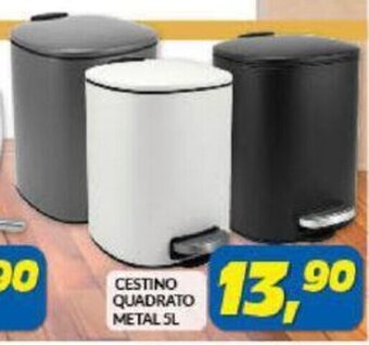 Risparmio Casa Cestino Quadrato Metal 5L offerta