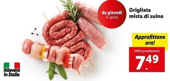 Lidl Grigliata mista di suino offerta