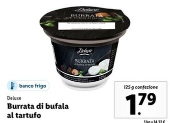 Lidl Deluxe burrata di bufala al tartufo offerta