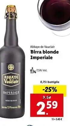 Lidl Abbaye de vauclair - birra blonde imperiale offerta