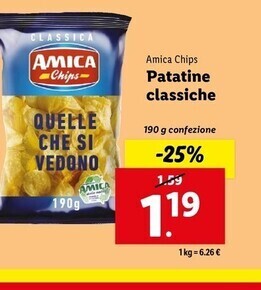 Lidl Amica chips patatine classiche offerta