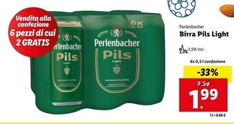 Lidl Perlenbacher birra pils light offerta